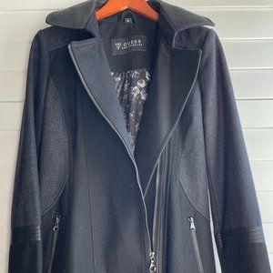 Guess Los Angeles woman's coat (Black w/Charcoal, Medium)
